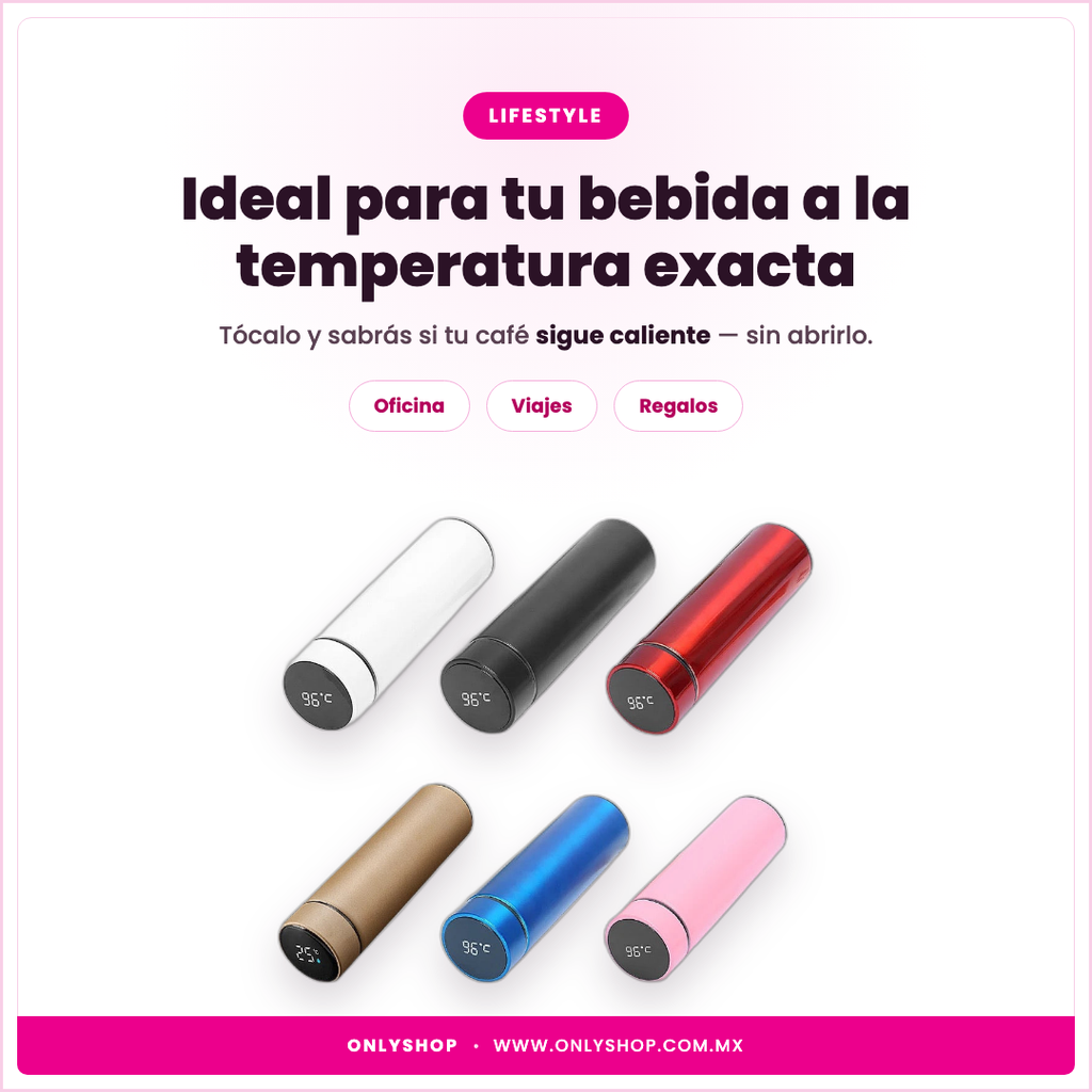 Termo Digital LED 500ml — ideal para | OnlyShop