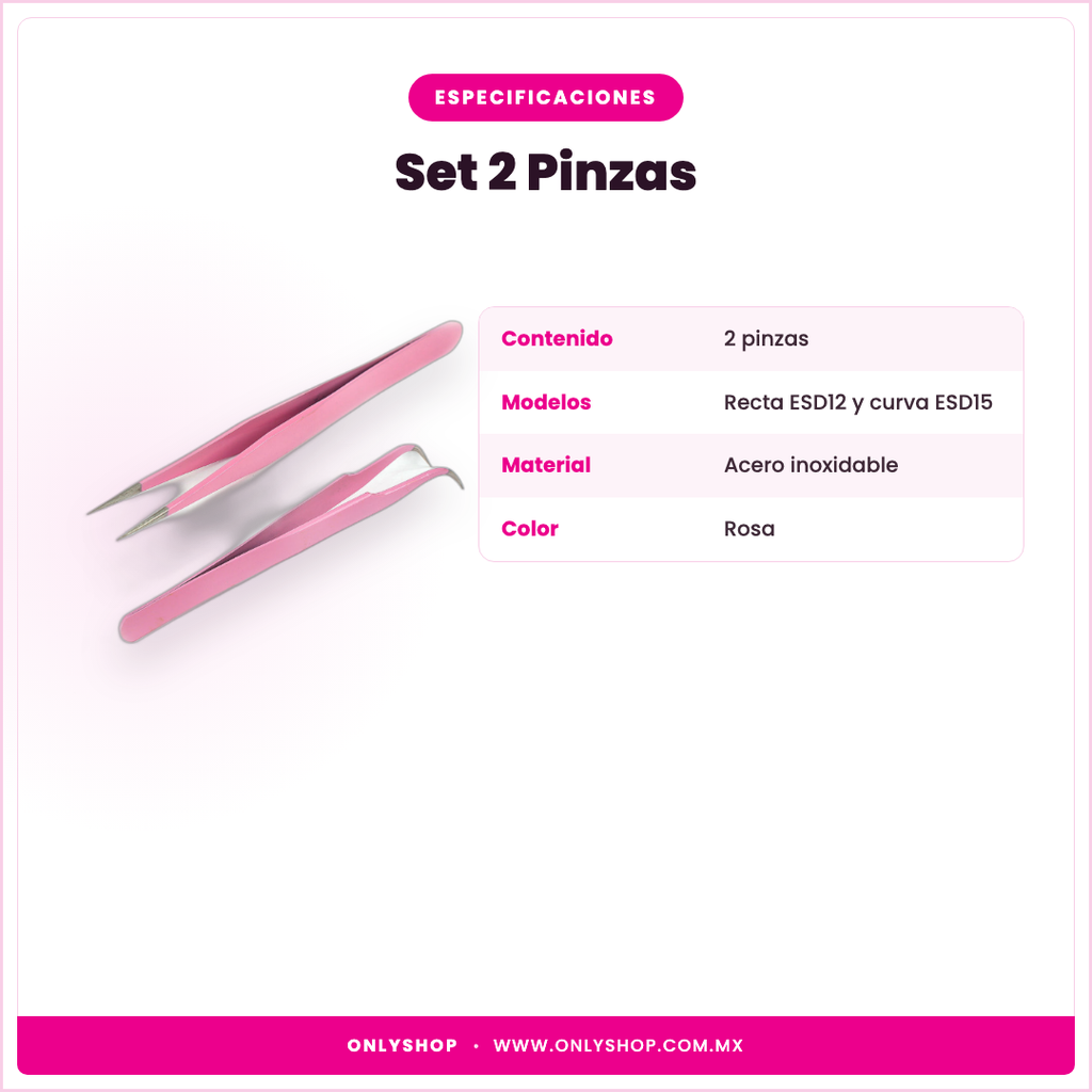 Set 2 Pinzas — especificaciones | OnlyShop