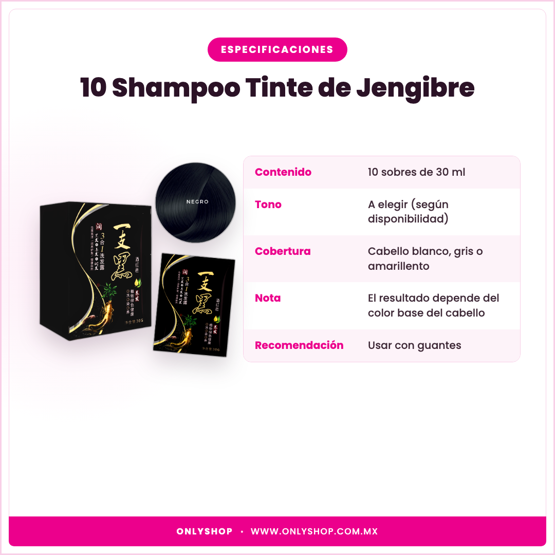 10 Shampoo Tinte de Jengibre — especificaciones | OnlyShop