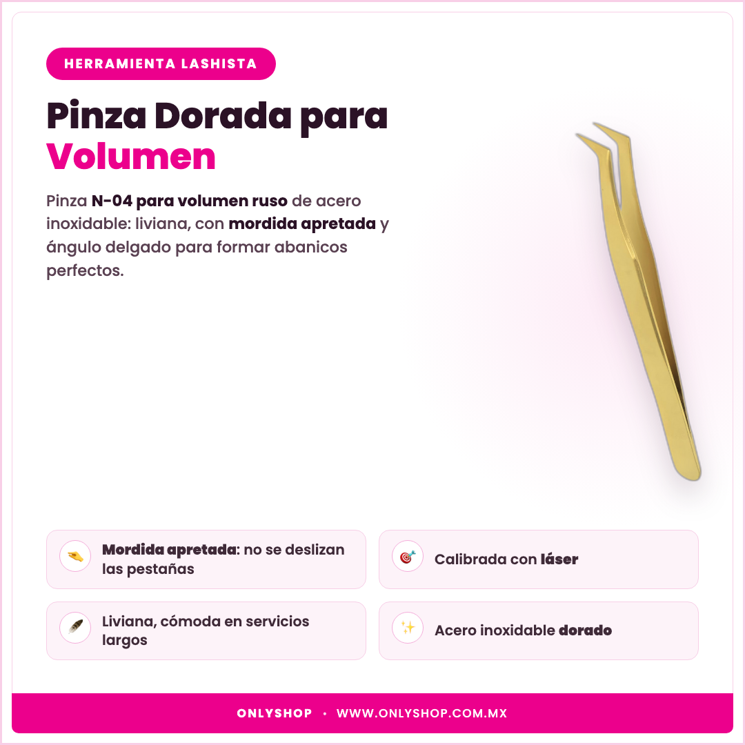 Pinza Dorada Volumen — descripción y beneficios | OnlyShop