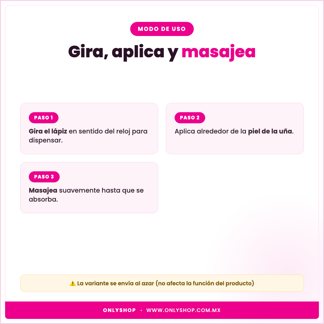 Aceite de Cutículas y Uñas — modo de uso | OnlyShop