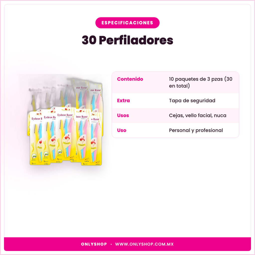 30 Perfiladores de Cejas — especificaciones | OnlyShop