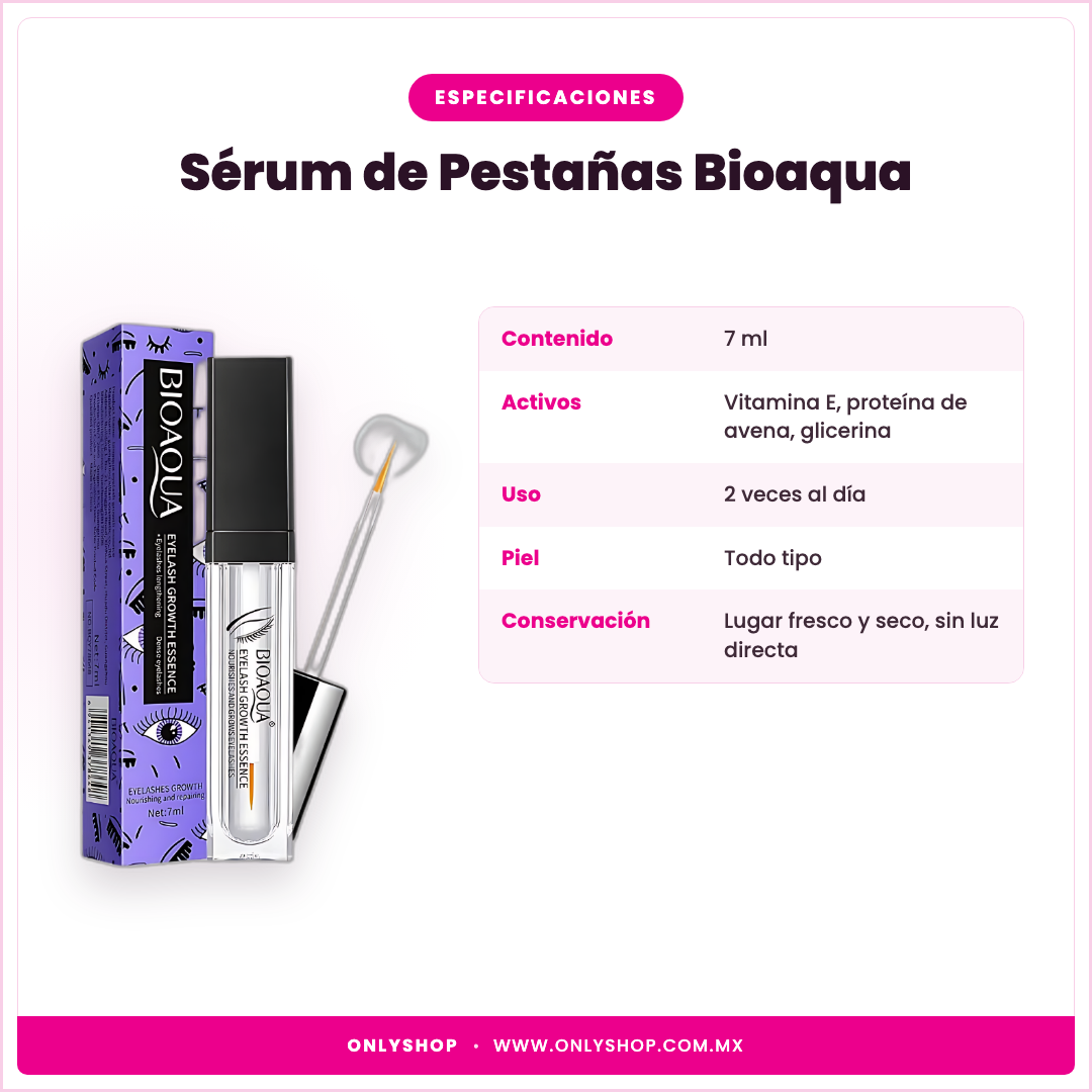 Sérum de Pestañas Bioaqua — especificaciones | OnlyShop