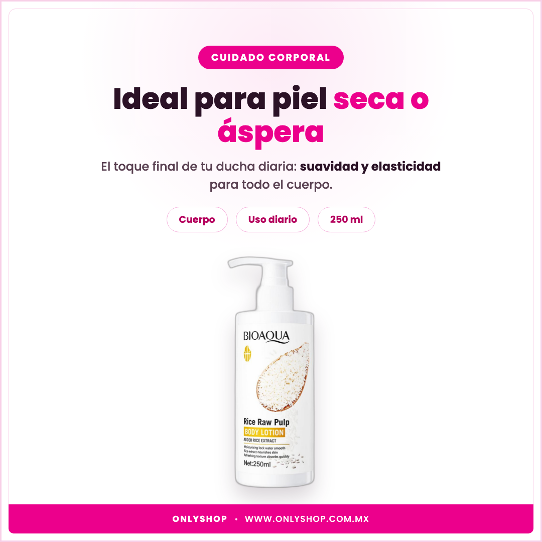Crema Corporal de Arroz Bioaqua — ideal para | OnlyShop