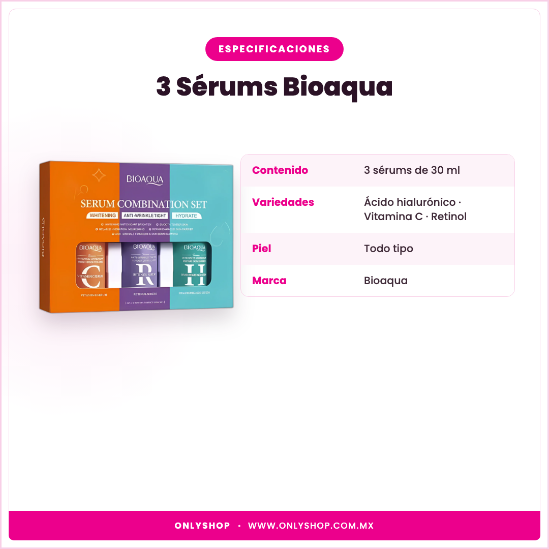 3 Sérums Bioaqua — especificaciones | OnlyShop