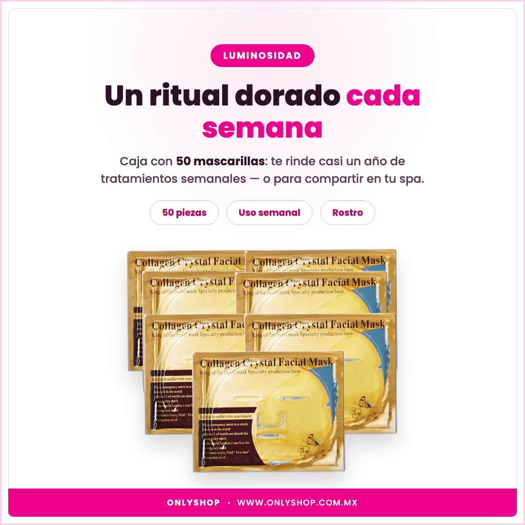 Mascarilla Oro 24K 50 pzas — ideal para | OnlyShop