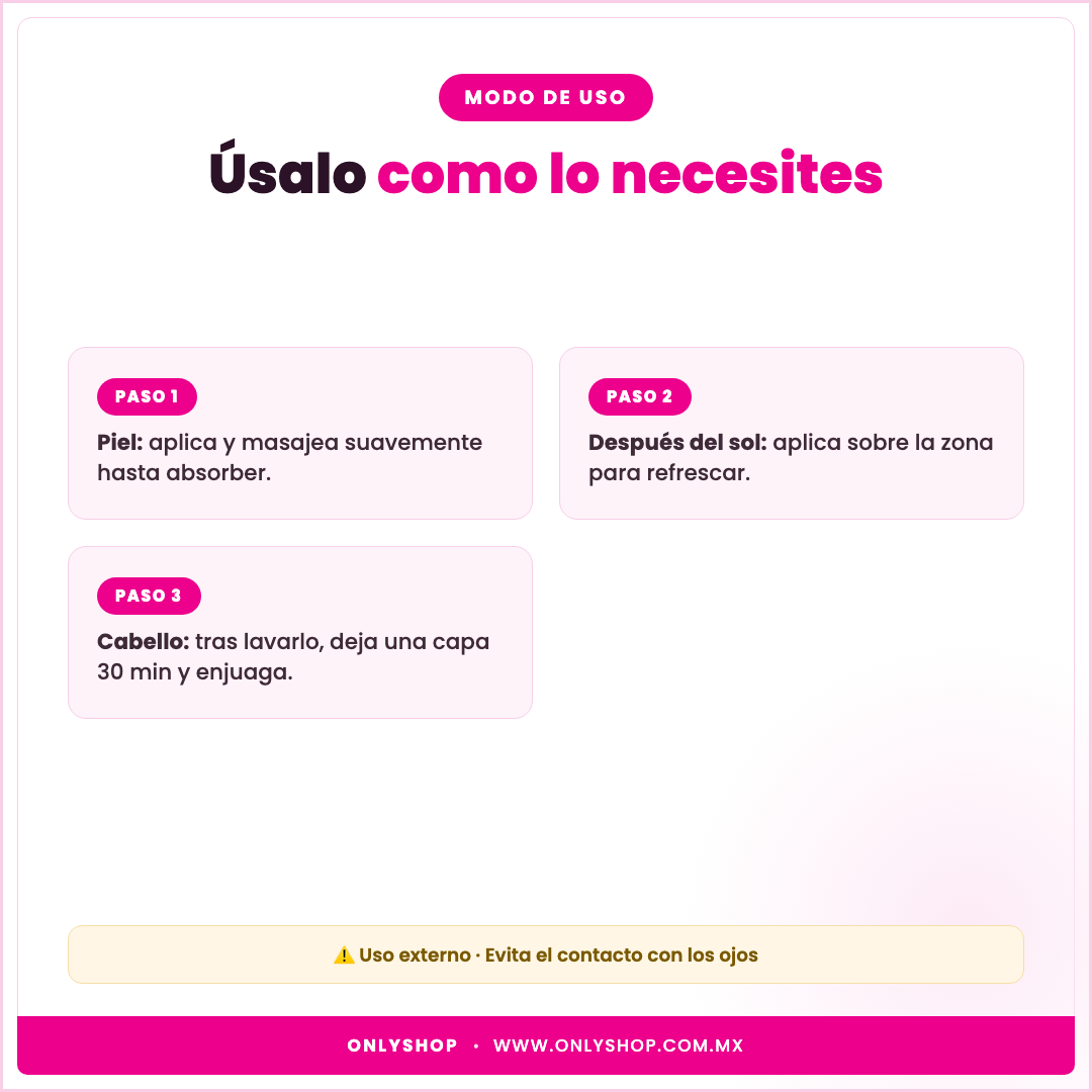 Gel de Aloe Vera 99% — modo de uso | OnlyShop