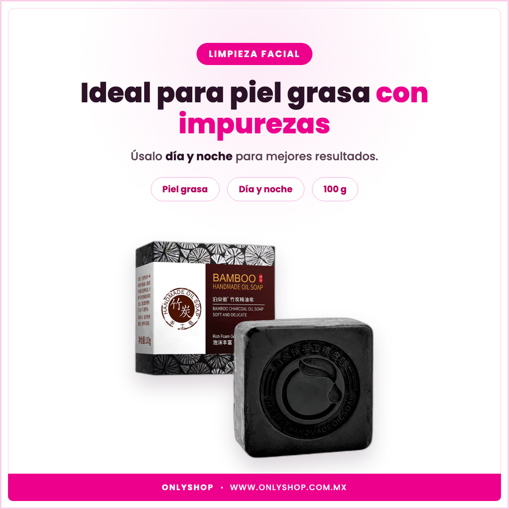 Jabón Carbón de Bambú Bioaqua — ideal para | OnlyShop