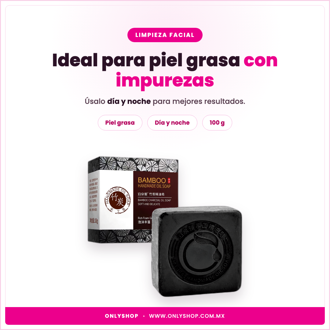 Jabón Carbón de Bambú Bioaqua — ideal para | OnlyShop