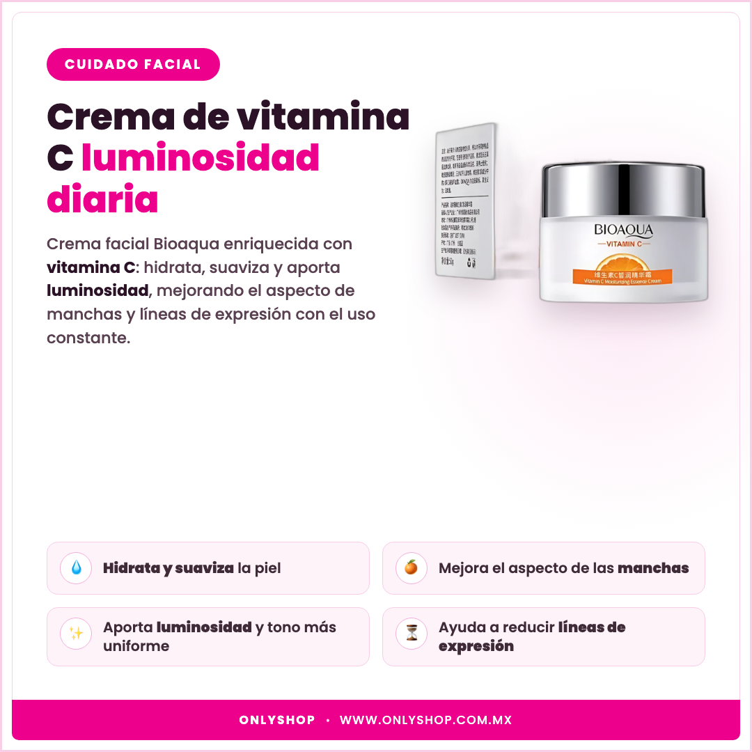 Crema Facial Vitamina C Bioaqua — descripción y beneficios | OnlyShop