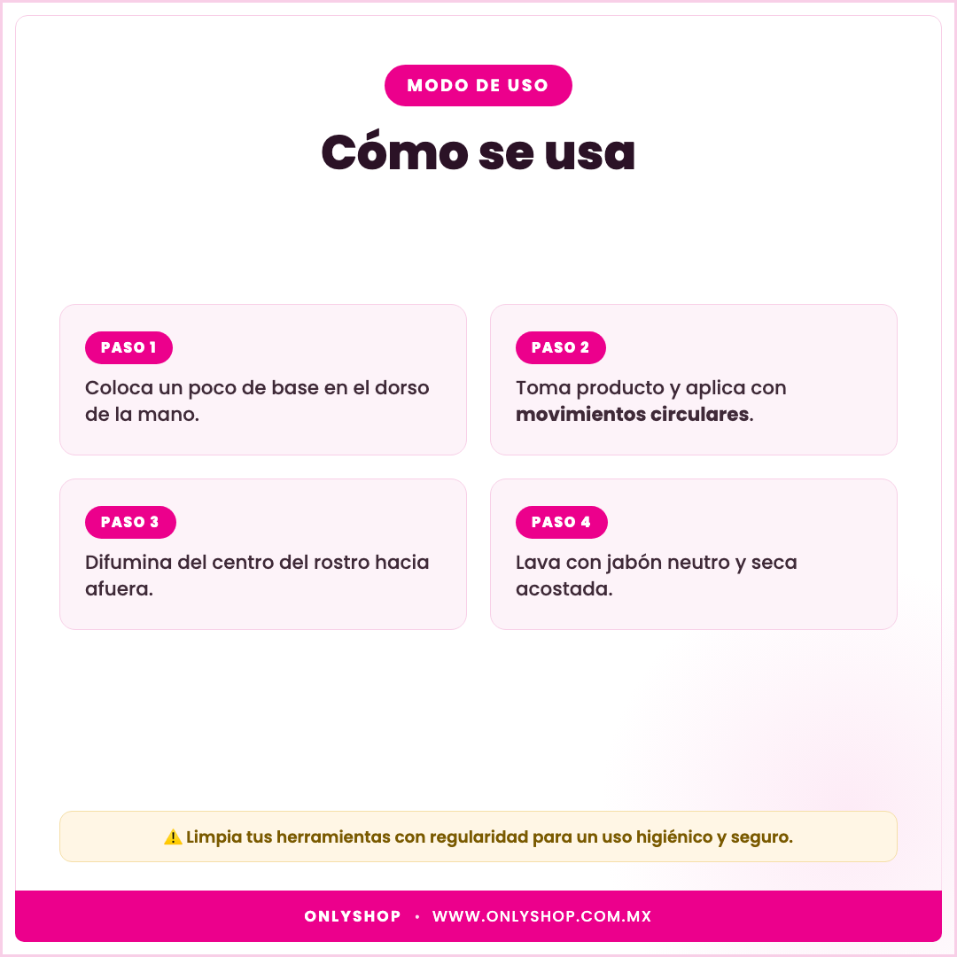 Brocha Kabuki Plana — modo de uso | OnlyShop