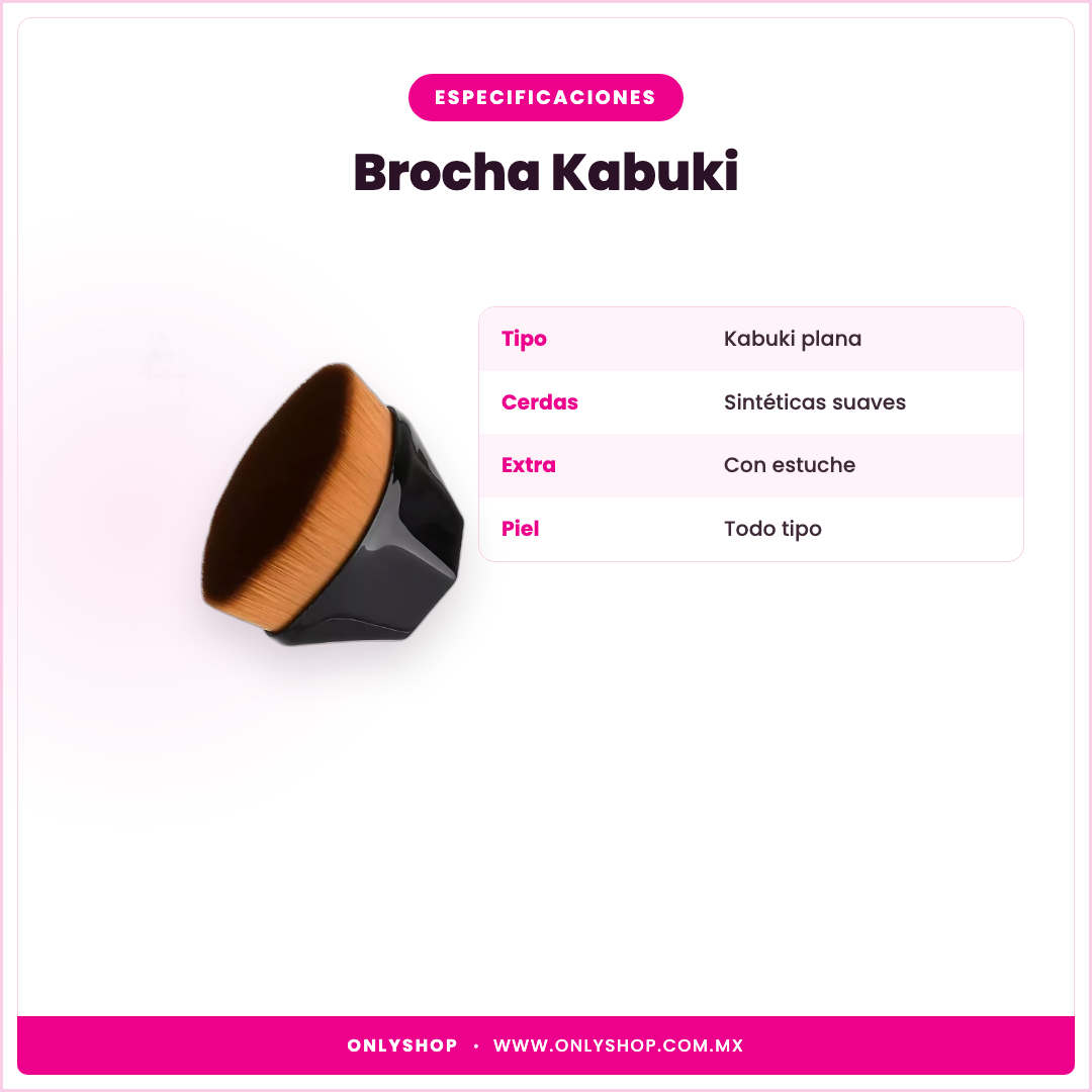 Brocha Kabuki Plana — especificaciones | OnlyShop