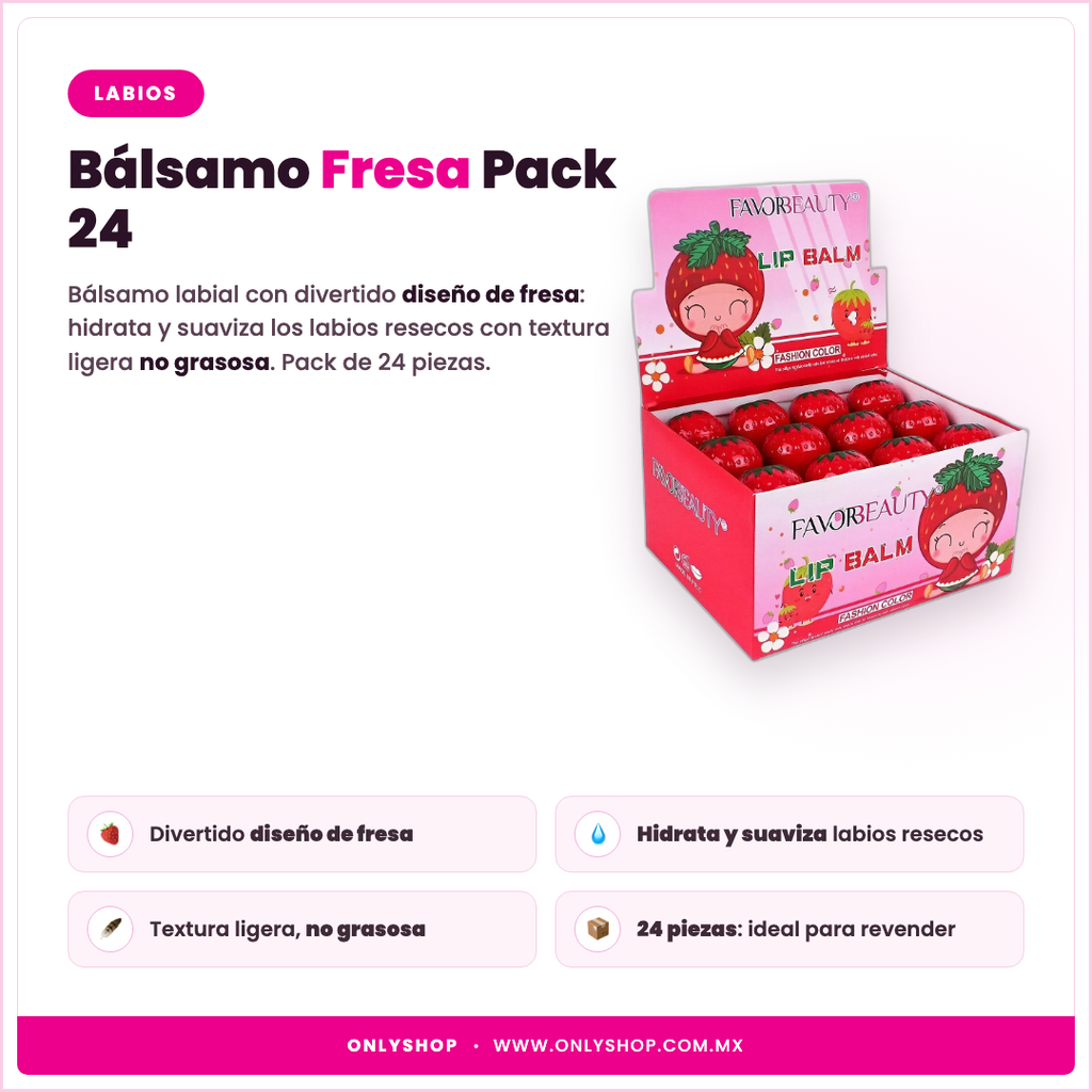 Bálsamos Fresa Pack 24 — descripción y beneficios | OnlyShop