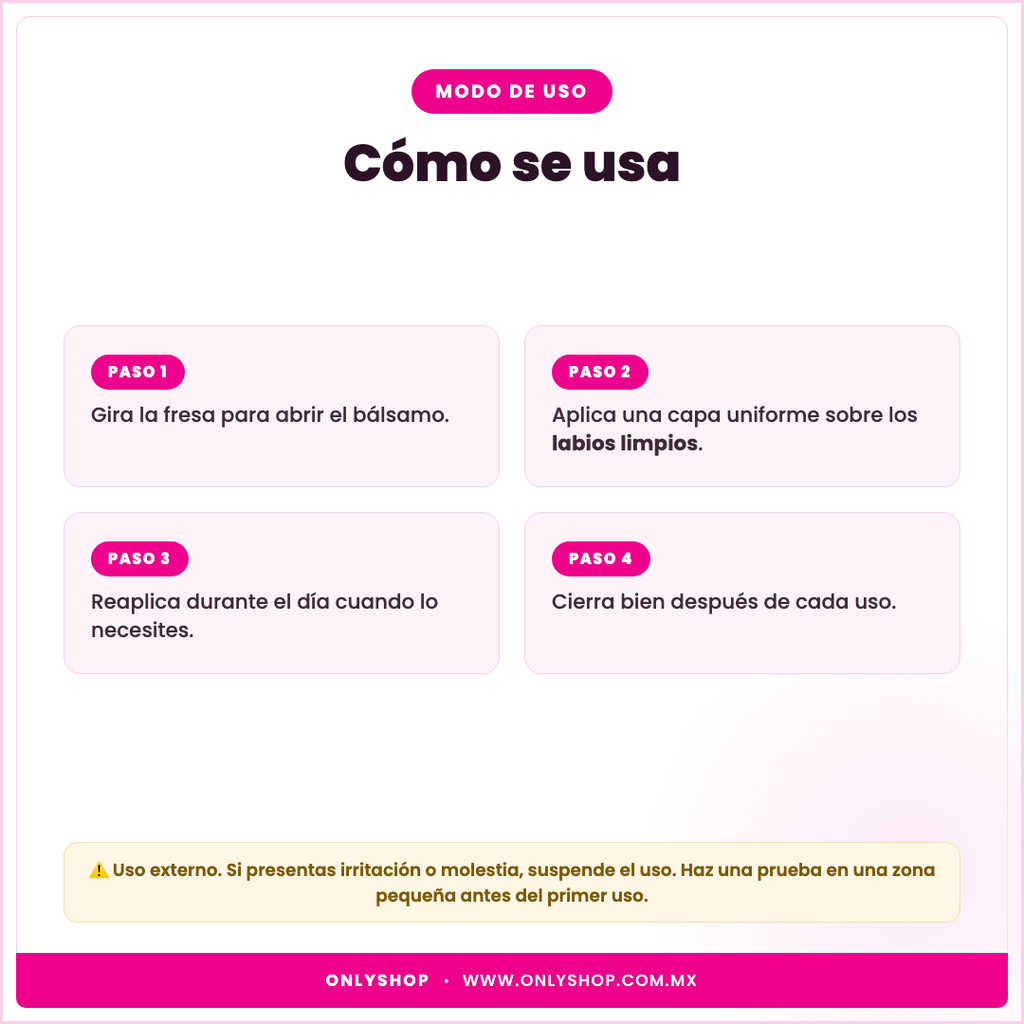 Bálsamos Fresa Pack 24 — modo de uso | OnlyShop