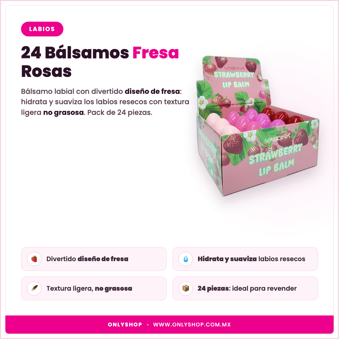 24 Bálsamos Fresa Rosas — descripción y beneficios | OnlyShop