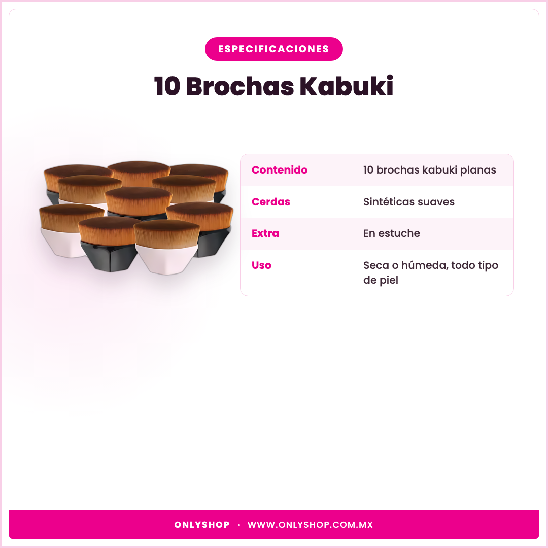 10 Brochas Kabuki — especificaciones | OnlyShop