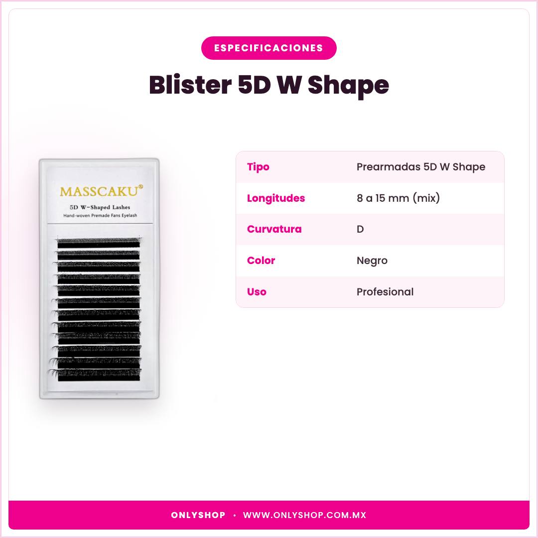 Blister 5D W Shape — especificaciones | OnlyShop