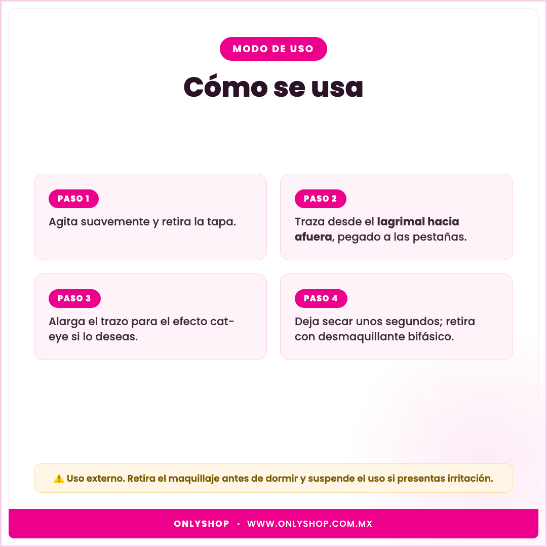 12 Delineadores Negros 36H — modo de uso | OnlyShop