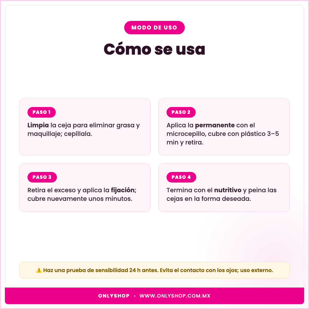 Kit Laminado de Cejas — modo de uso | OnlyShop