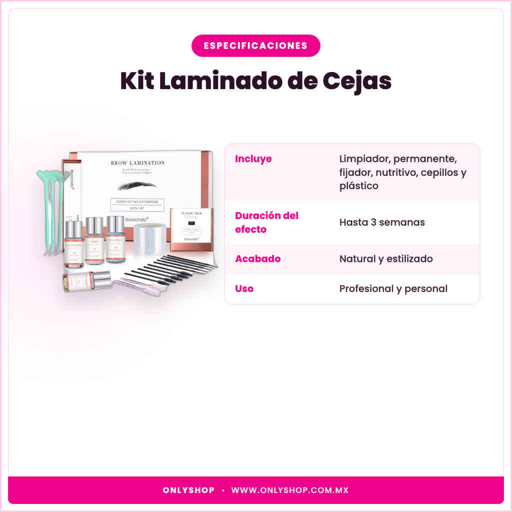 Kit Laminado de Cejas — especificaciones | OnlyShop