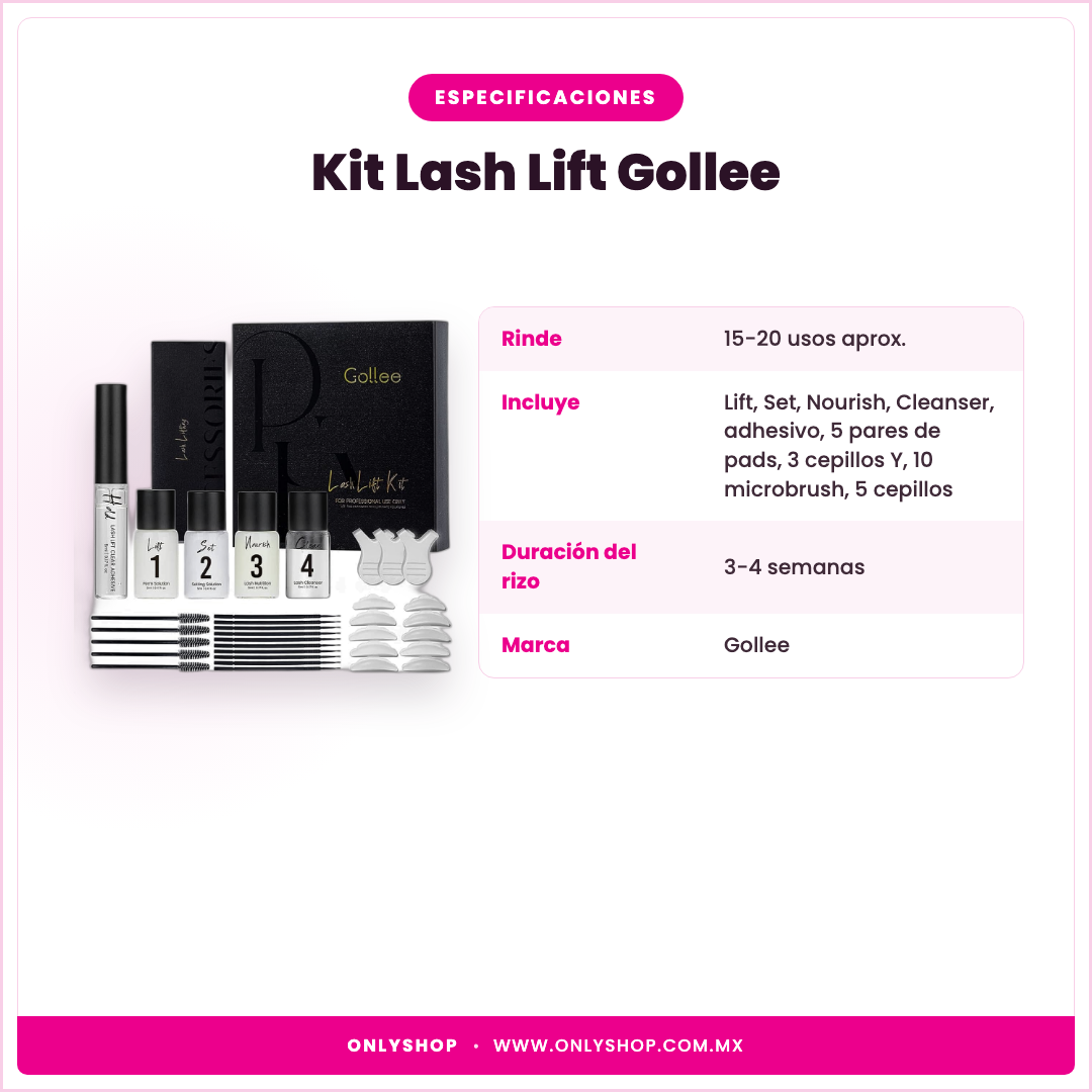Kit Lash Lift Gollee — especificaciones | OnlyShop