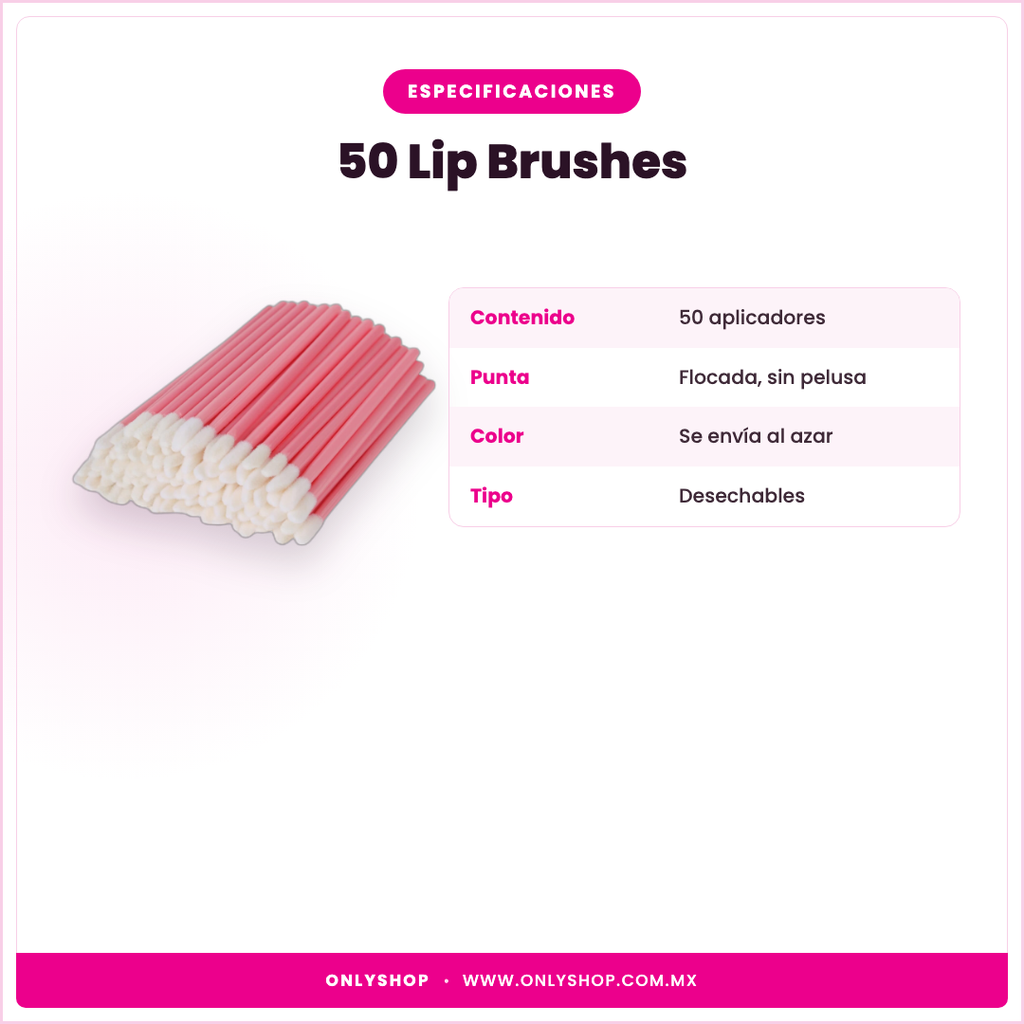 50 Lip Brushes — especificaciones | OnlyShop
