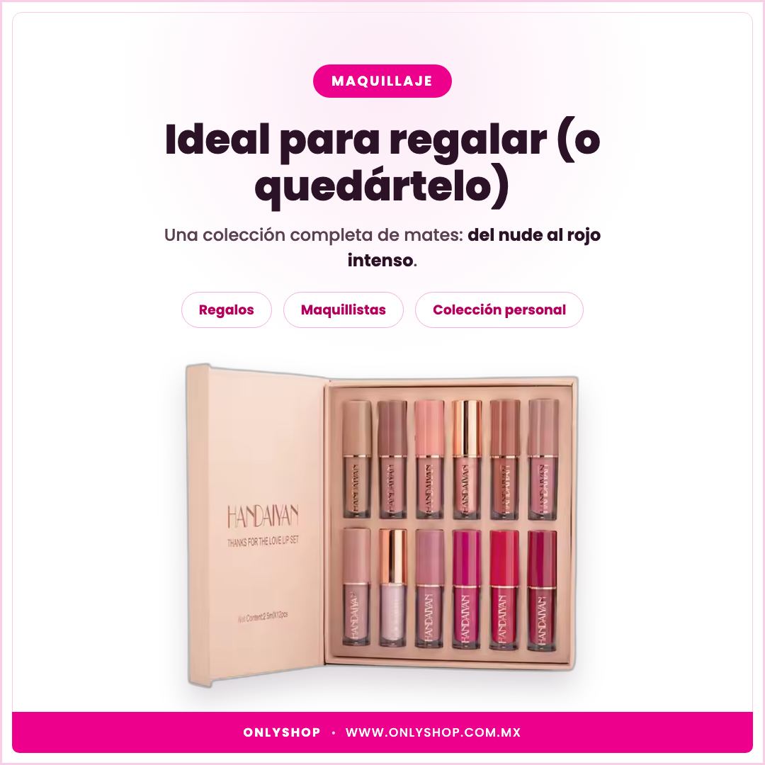 Set 12 Labiales Líquidos Mate — ideal para | OnlyShop