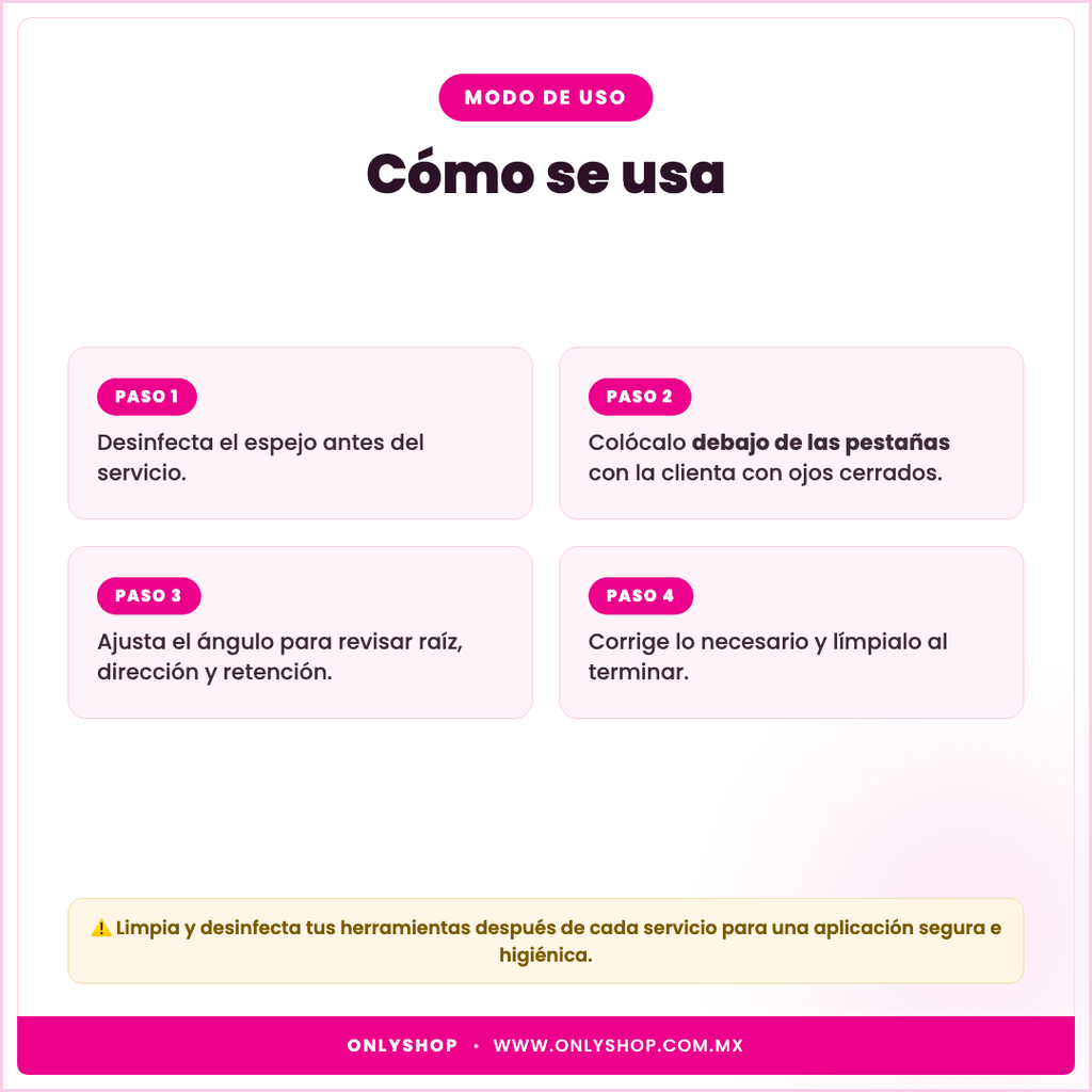 Espejo de Inspección — modo de uso | OnlyShop
