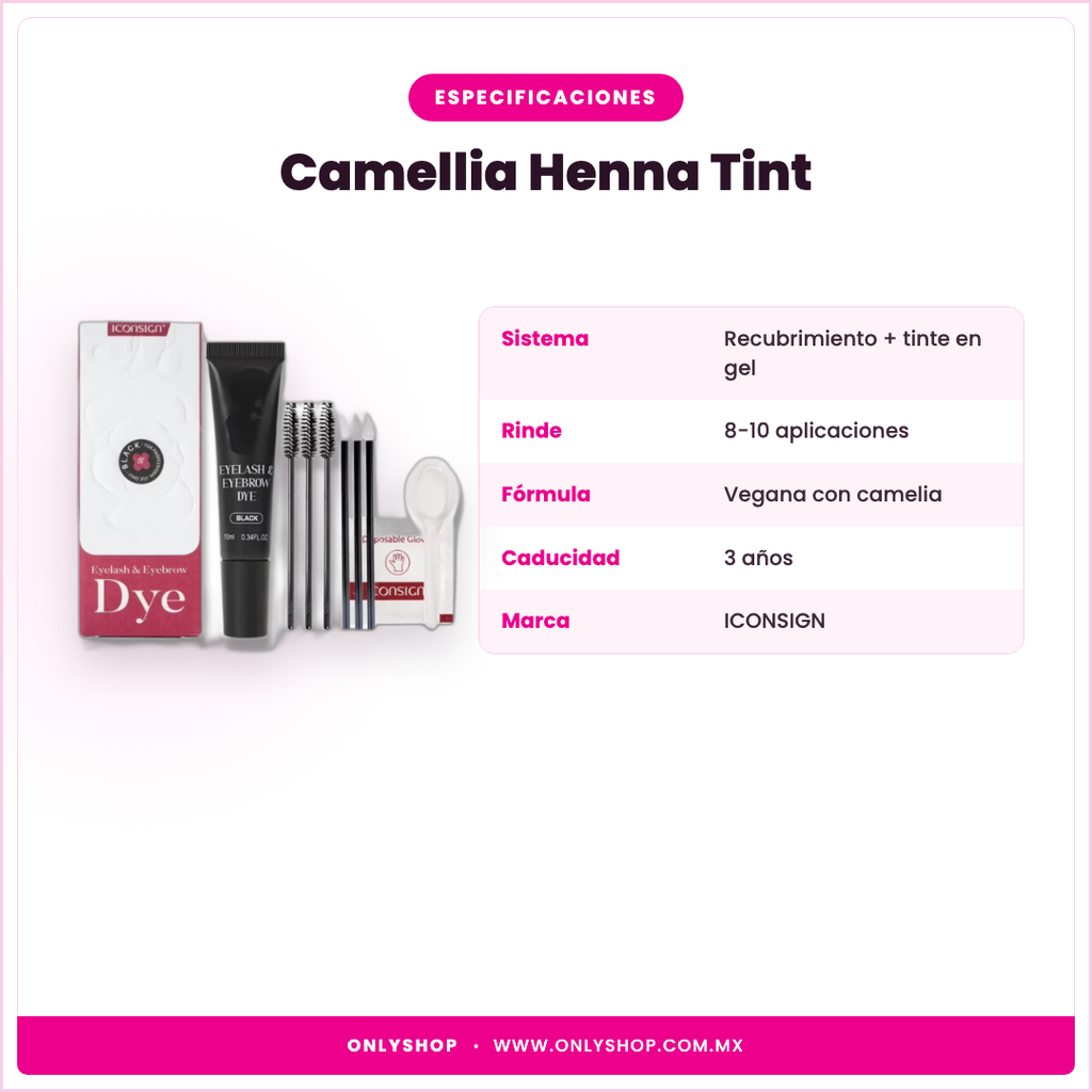 Camellia Henna Tint — especificaciones | OnlyShop