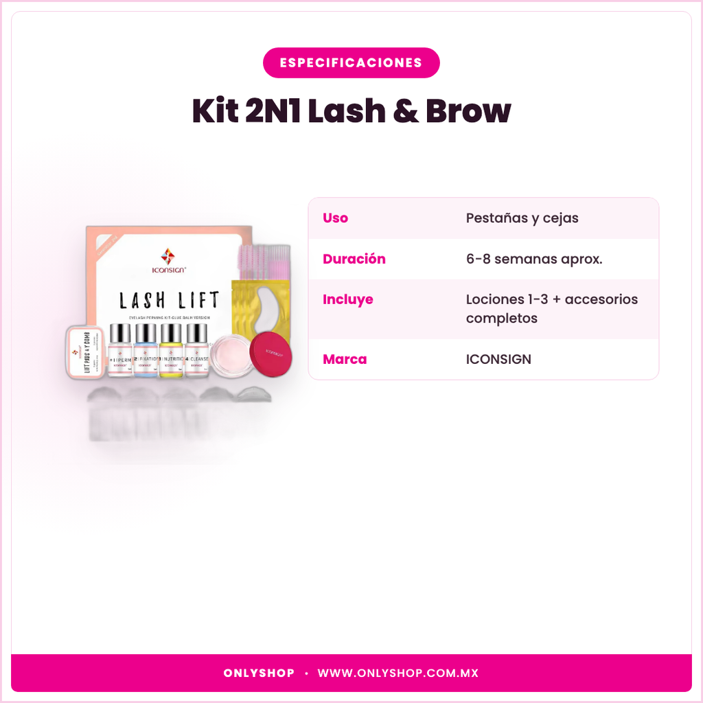 Kit 2N1 Lash & Brow ICONSIGN — especificaciones | OnlyShop