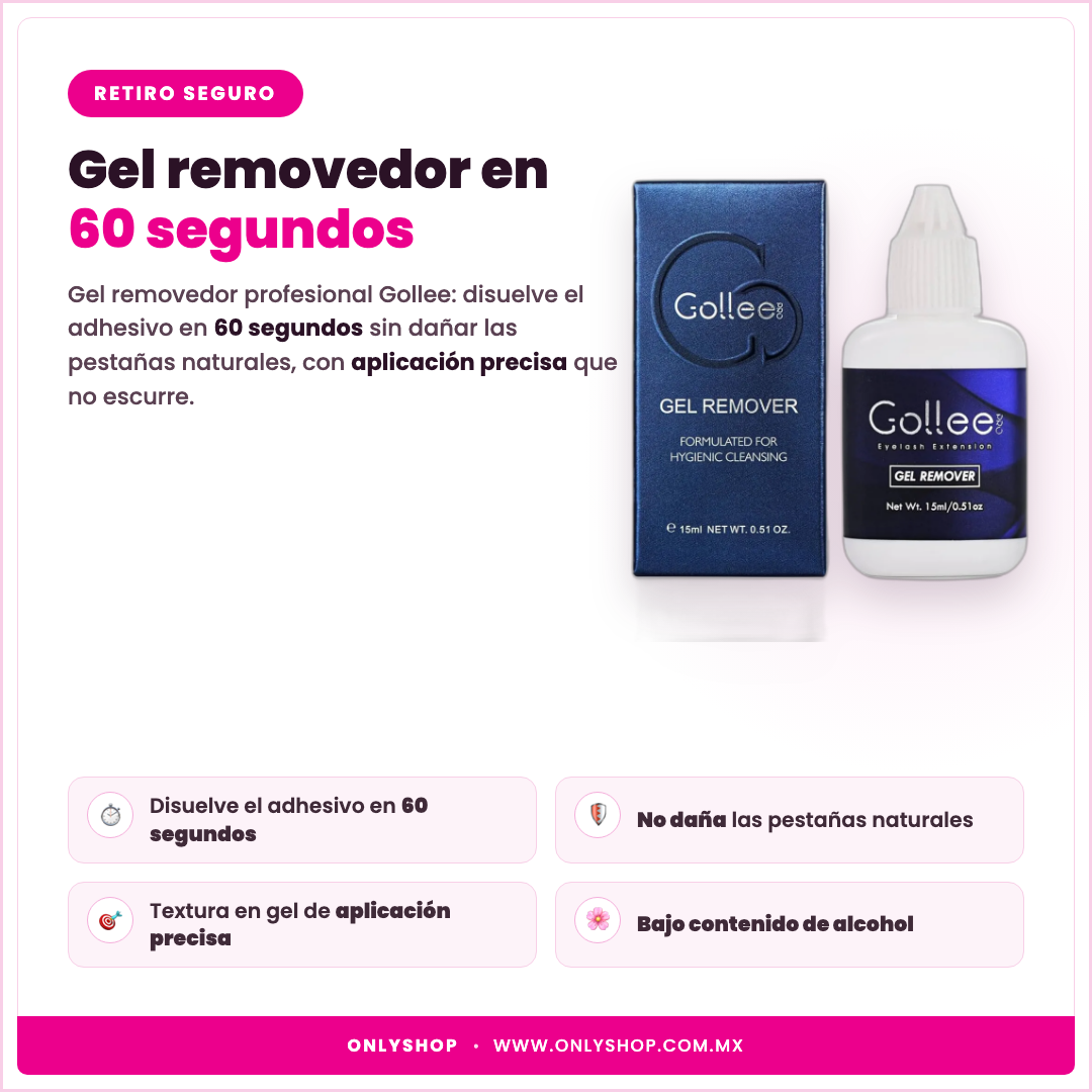 Gel Removedor de Pestañas Gollee — descripción y beneficios | OnlyShop