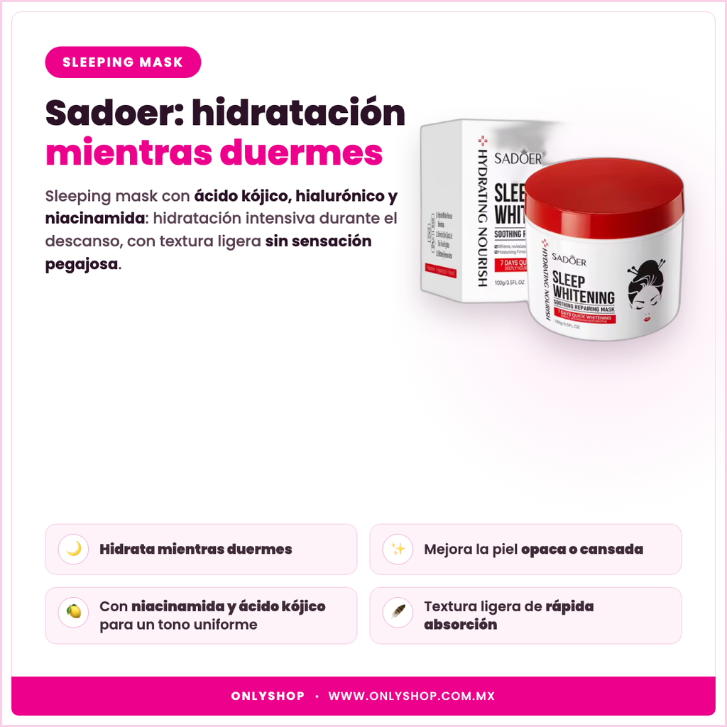 Máscara de Noche Sadoer — descripción y beneficios | OnlyShop