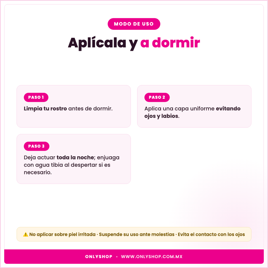 Máscara de Noche Sadoer — modo de uso | OnlyShop