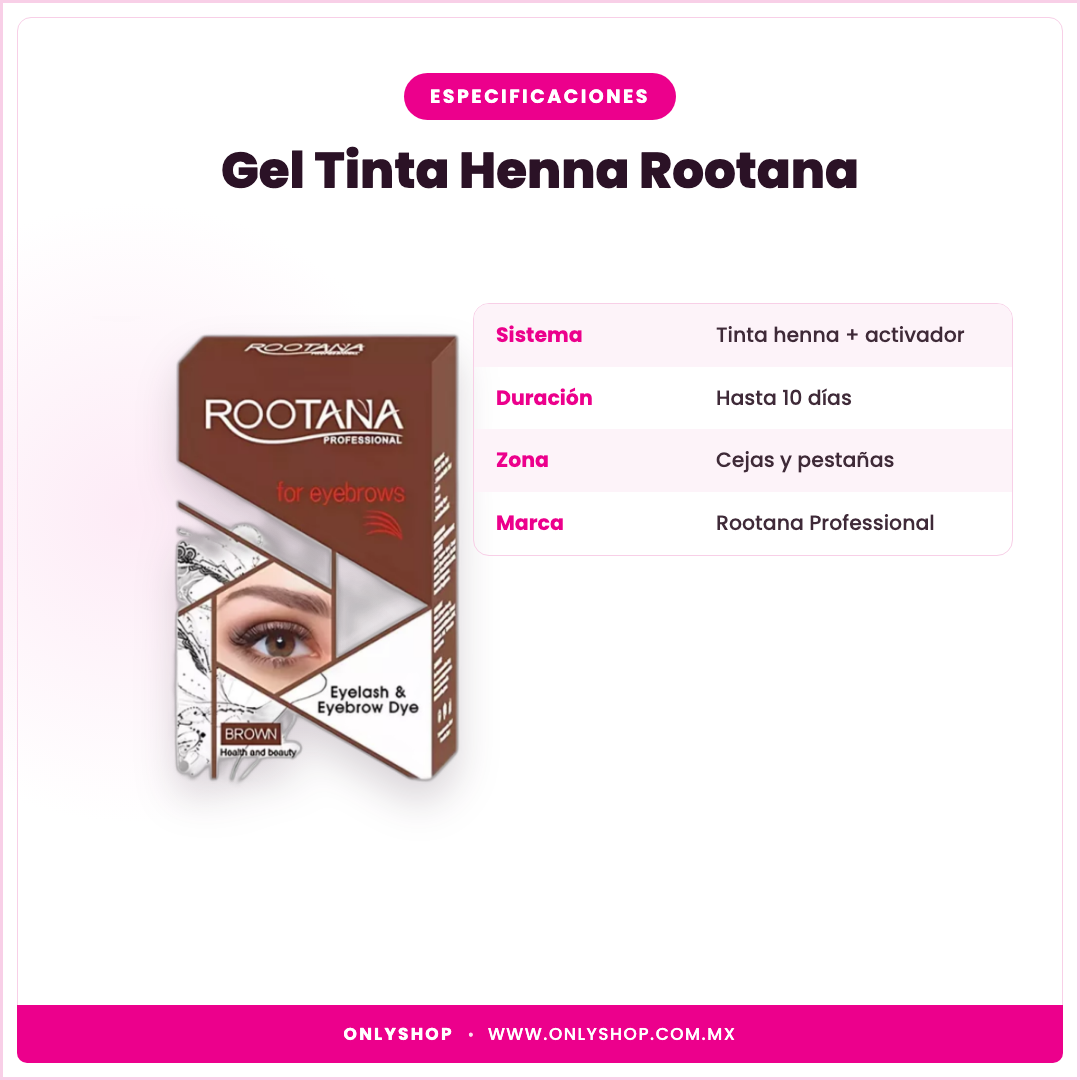 Gel Tinta Henna Rootana — especificaciones | OnlyShop