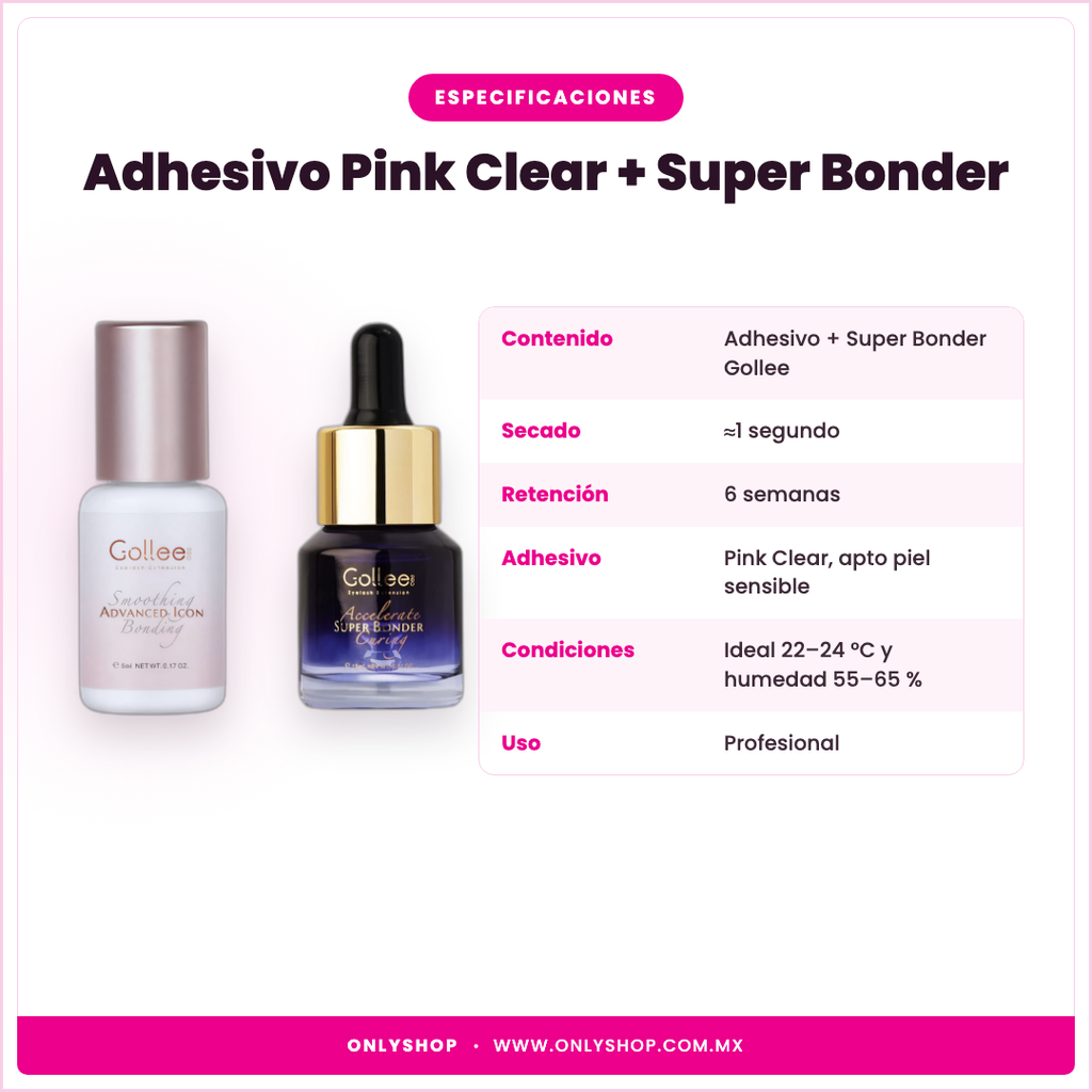 Adhesivo Pink Clear + Super Bonder — especificaciones | OnlyShop