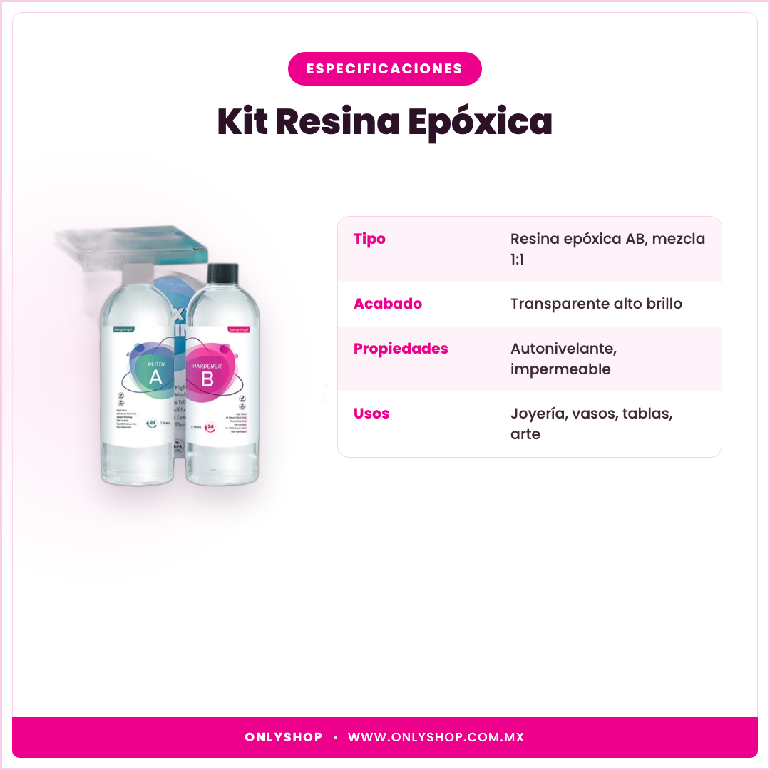 Kit Resina Epóxica — especificaciones | OnlyShop