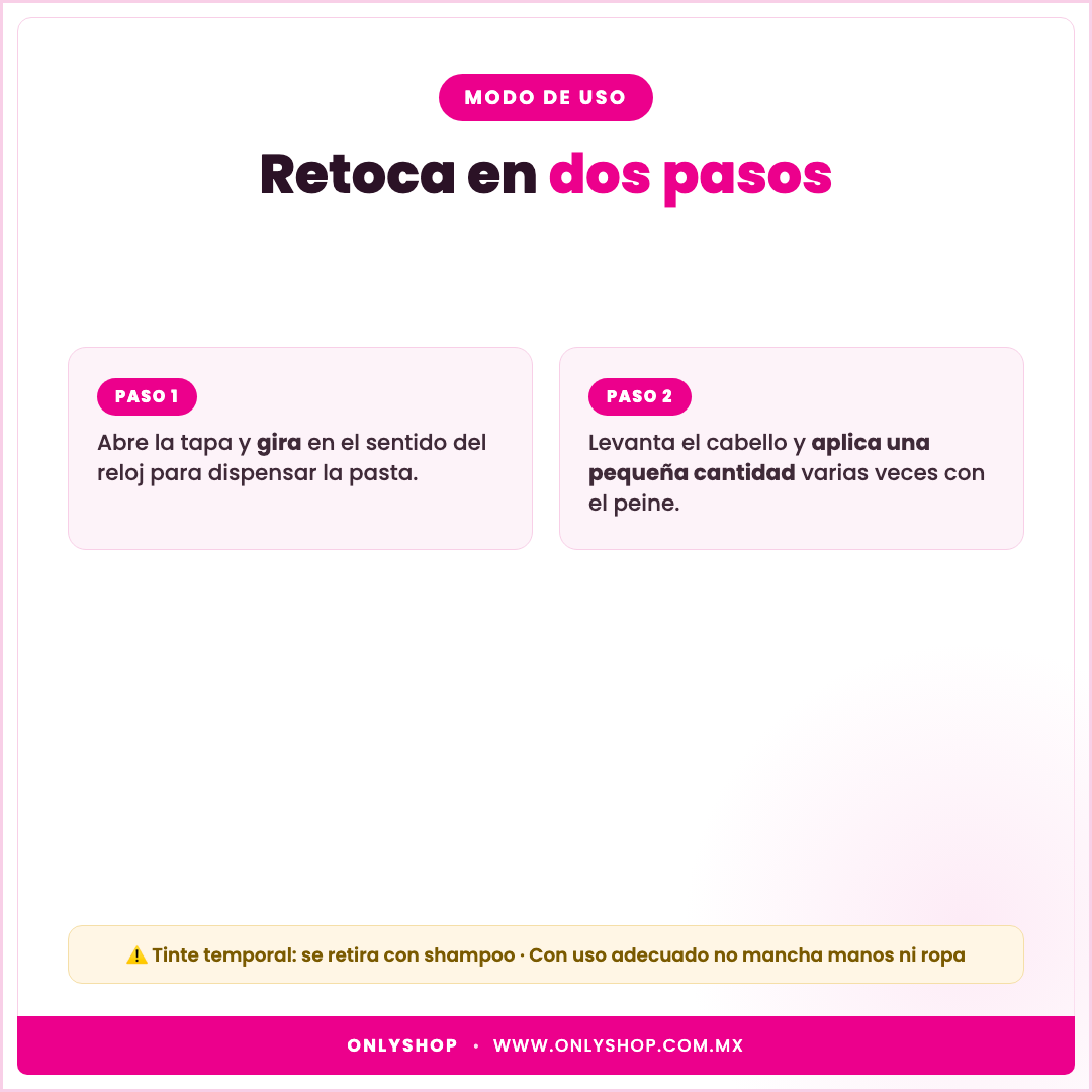 Tinte en Barra Cubre Canas — modo de uso | OnlyShop