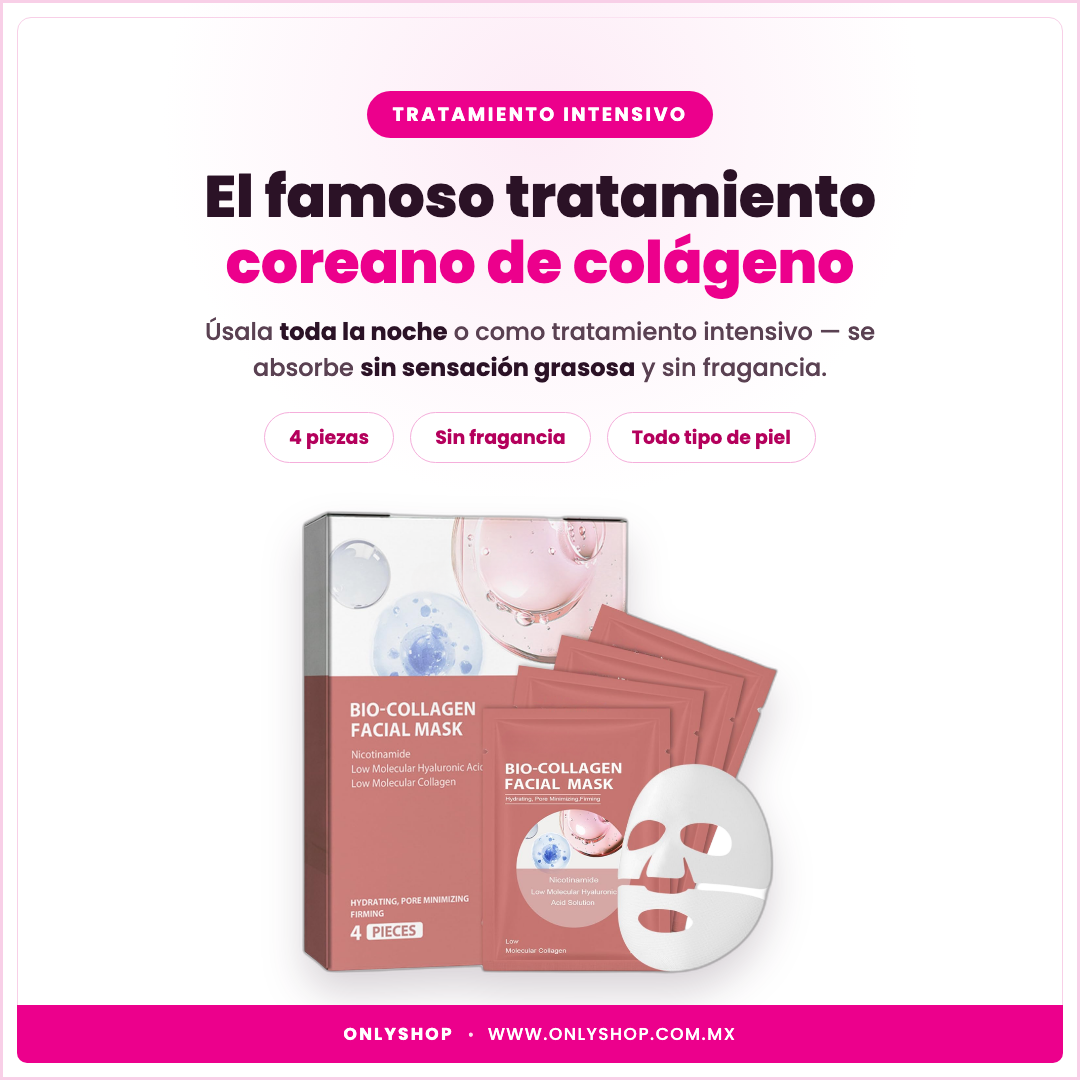 Mascarilla Bio Collagen 4 pzas — ideal para | OnlyShop