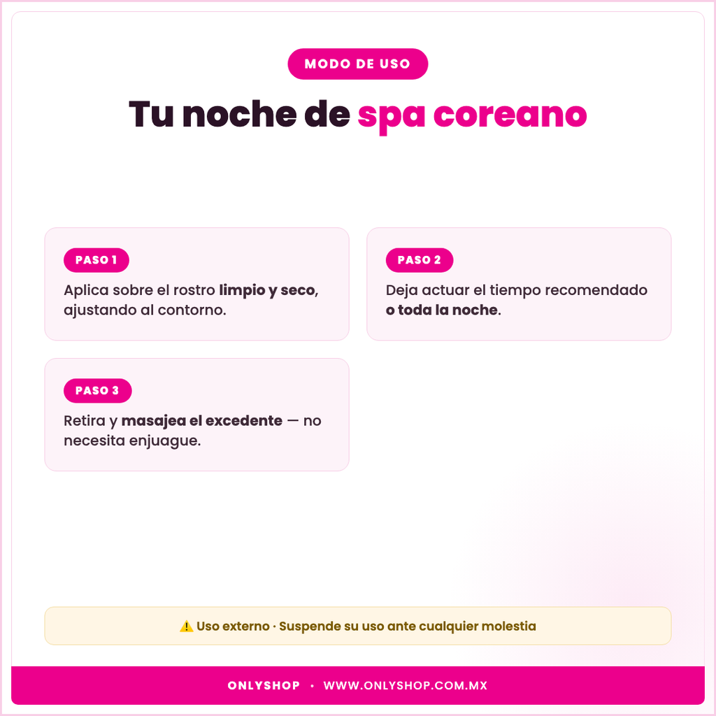 Mascarilla Bio Collagen 4 pzas — modo de uso | OnlyShop