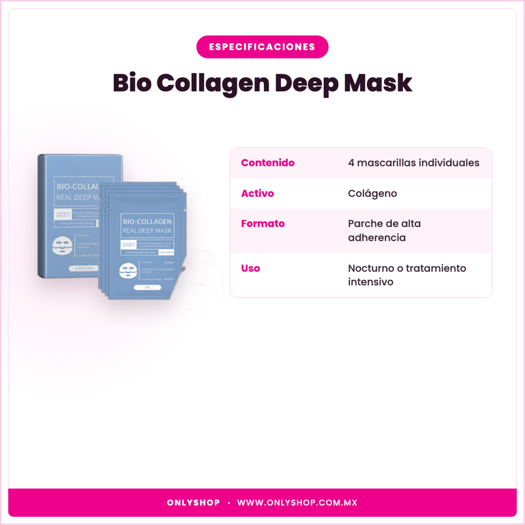 Bio Collagen Deep Mask — especificaciones | OnlyShop