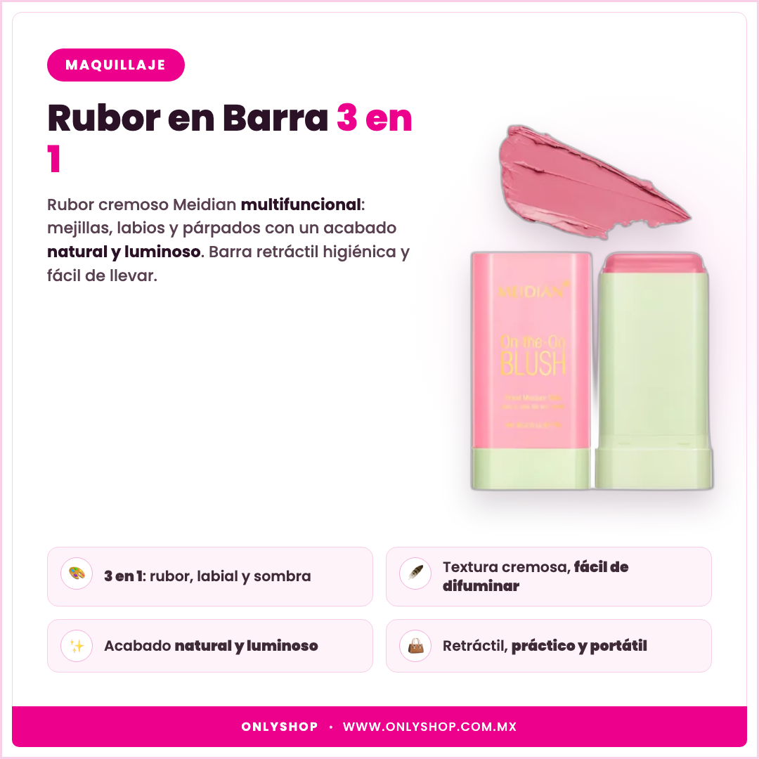 Rubor en Barra 3 en 1 — descripción y beneficios | OnlyShop