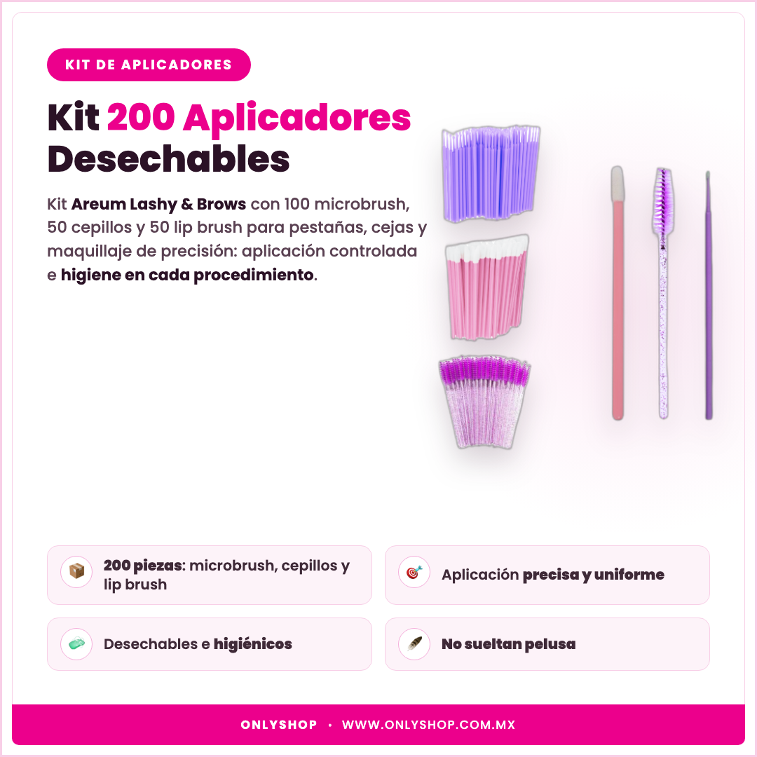 Kit 200 Aplicadores Areum — descripción y beneficios | OnlyShop