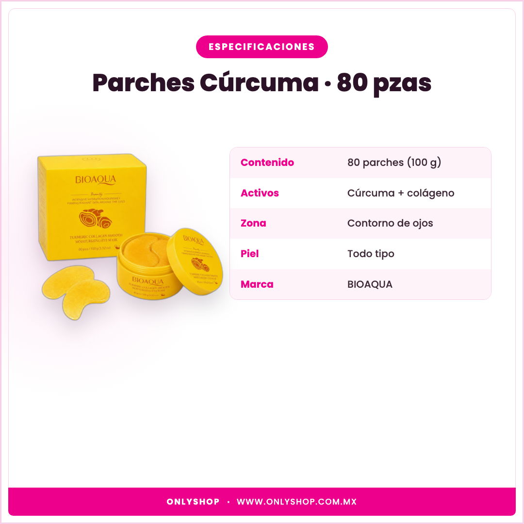 Parches Cúrcuma BIOAQUA 80 pzas — especificaciones | OnlyShop