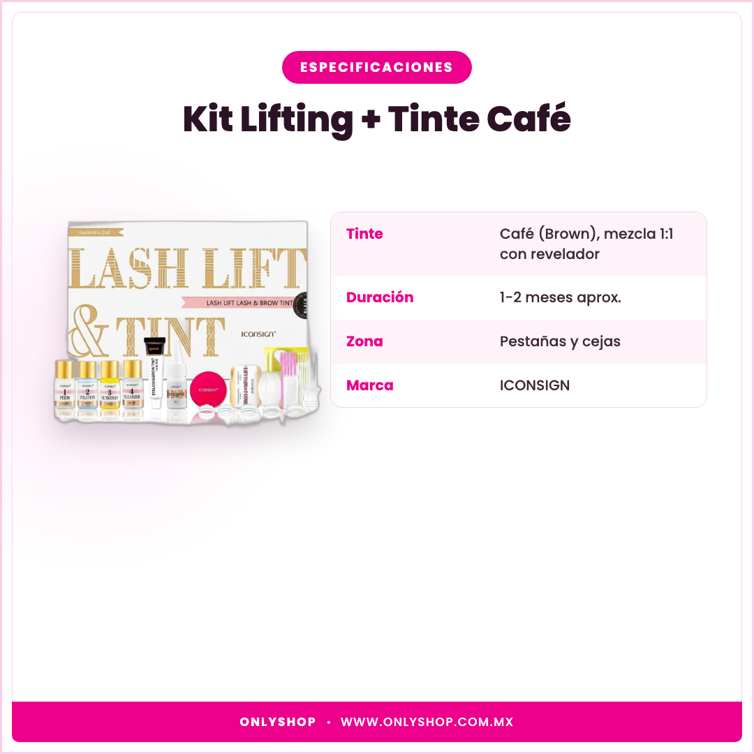 Kit Lifting + Tinte Café — especificaciones | OnlyShop