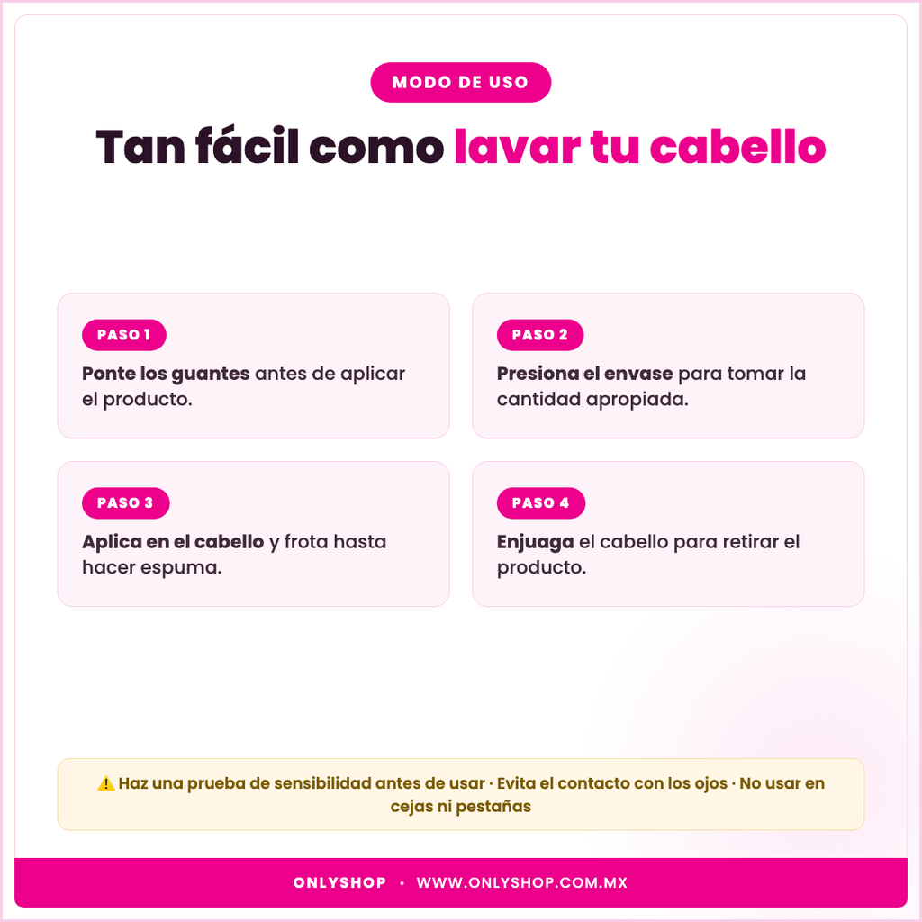 Shampoo Tinte de Jengibre — modo de uso | OnlyShop