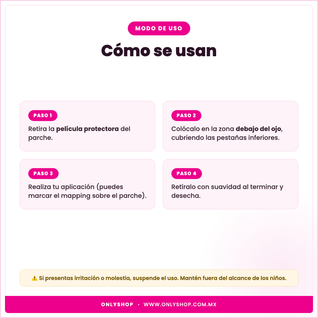 50 Pares de Parches — modo de uso | OnlyShop