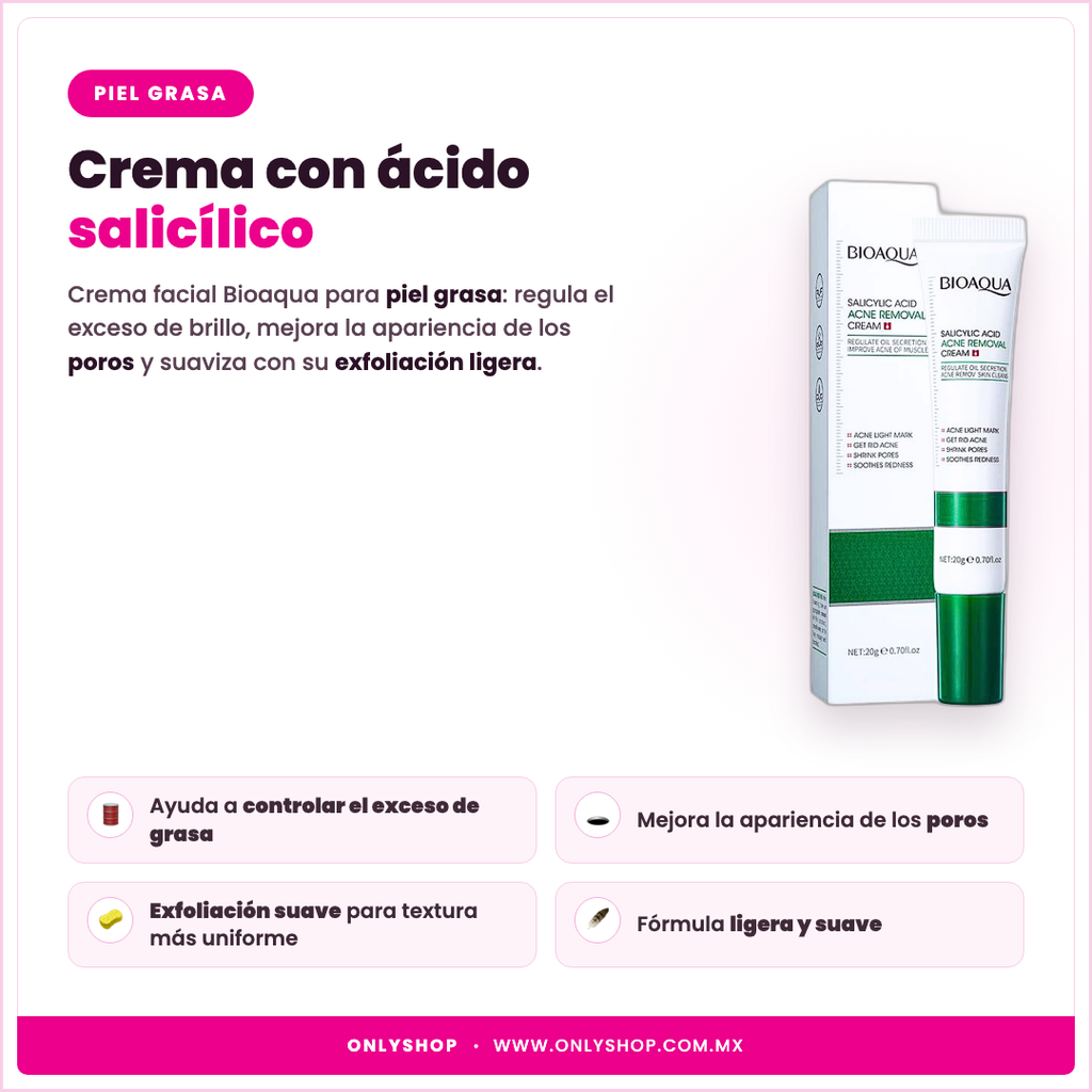 Crema Facial Ácido Salicílico — descripción y beneficios | OnlyShop