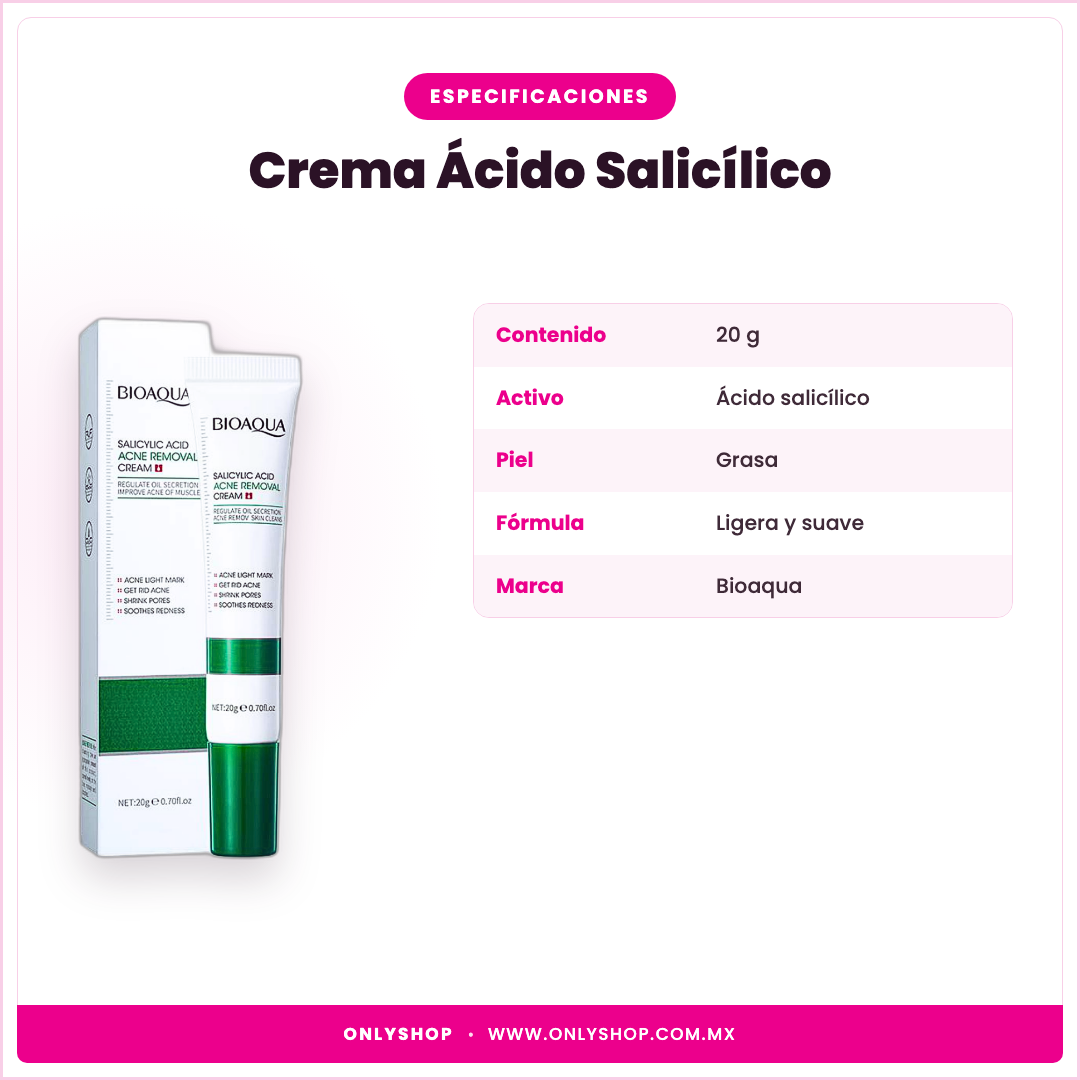 Crema Facial Ácido Salicílico — especificaciones | OnlyShop