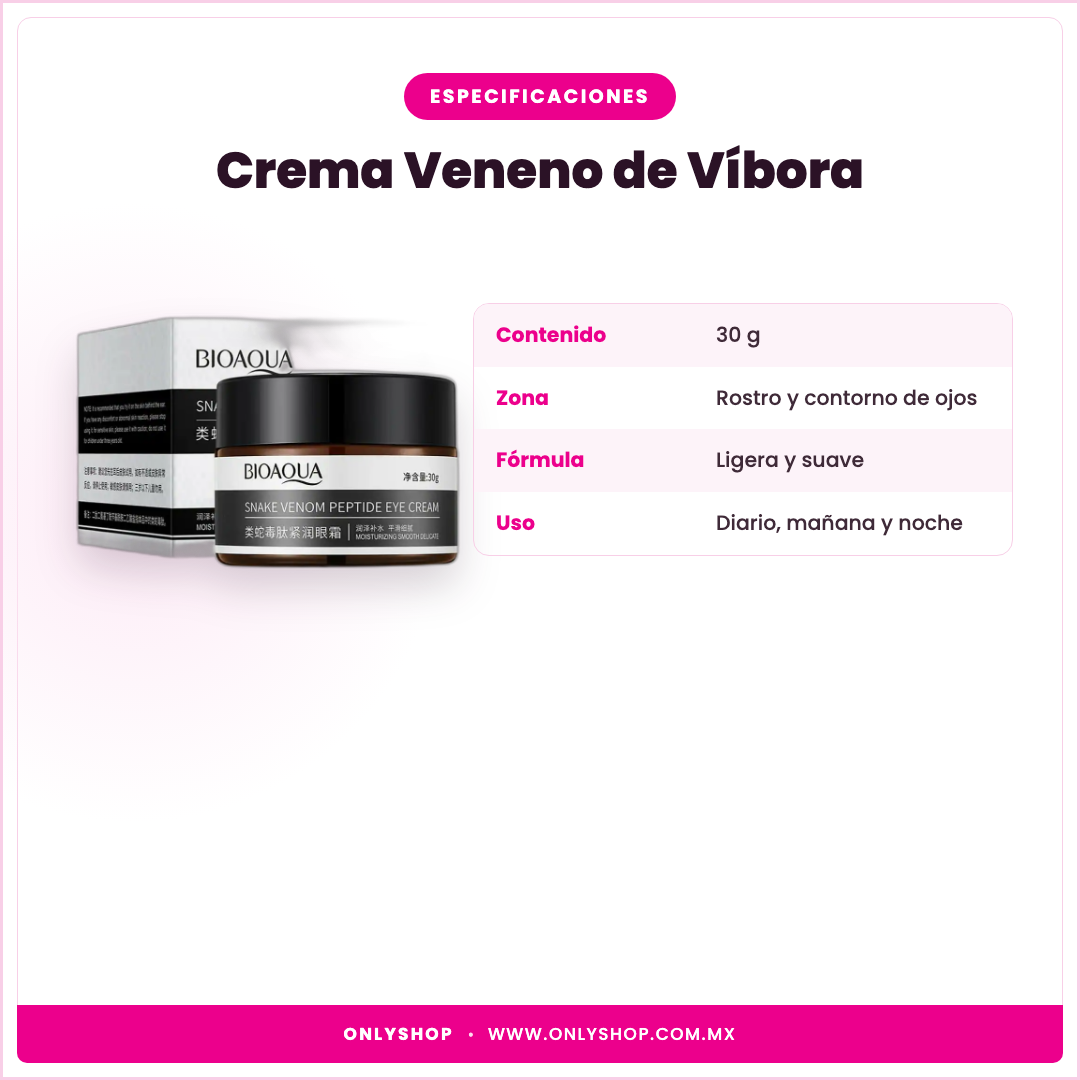 Crema Veneno de Víbora — especificaciones | OnlyShop