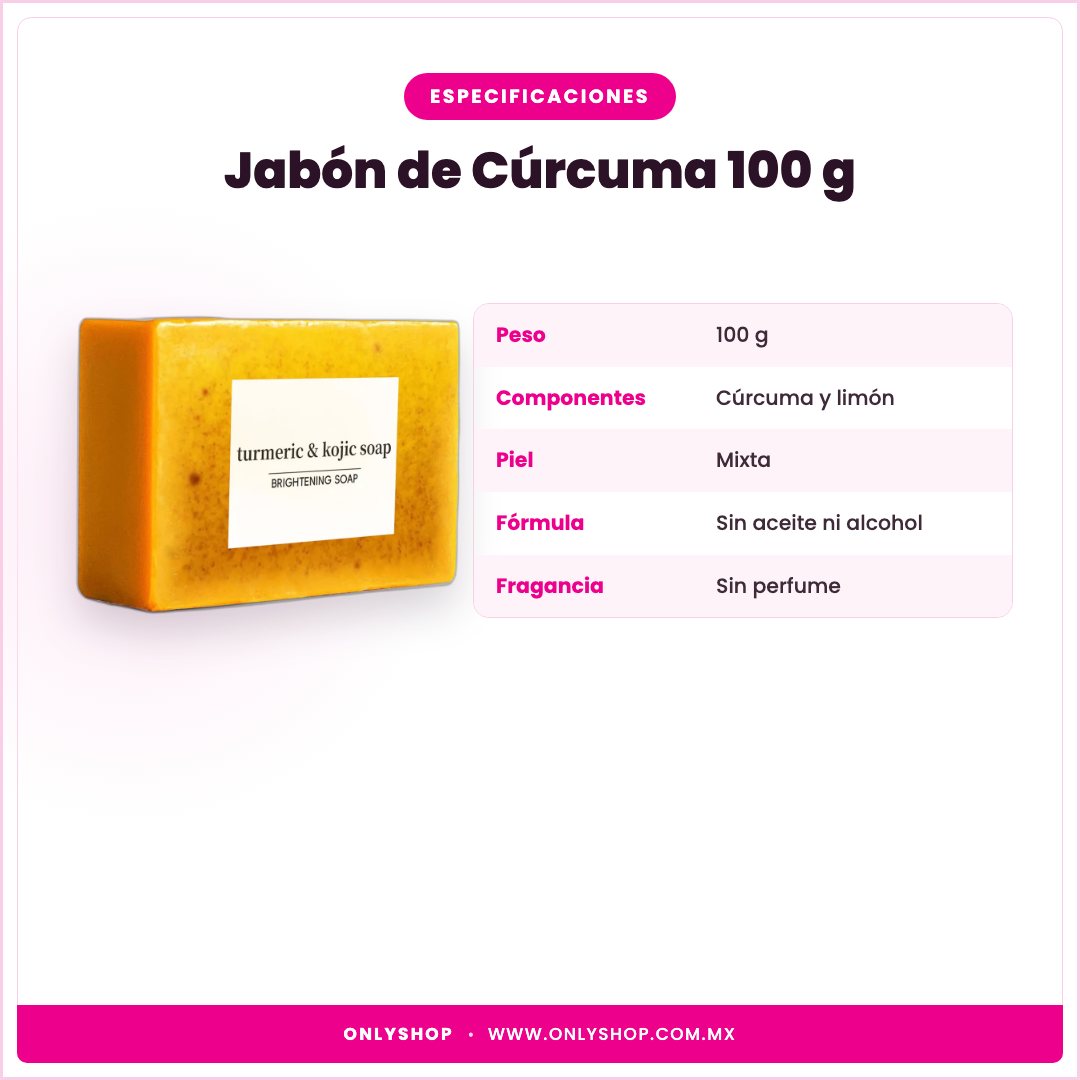 Jabón de Cúrcuma — especificaciones | OnlyShop